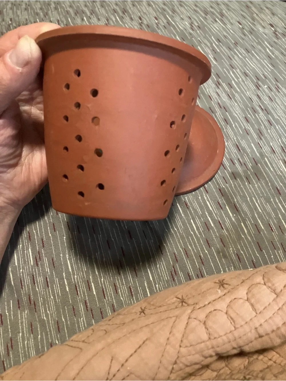 Vintage Chinese Traditional Red Clay or Terra Cotta Teapot With Diffuser